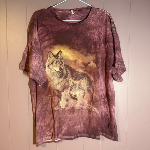 Vintage 90s Wolf Tie Dye Graphic T-Shirt – Best for XL - Picture 1 of 2